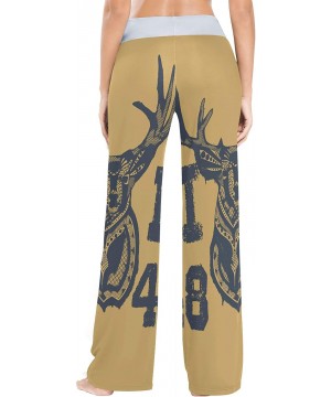 Bottoms Wild Animal Deer Women Loose Palazzo Casual Drawstring Sleepwear Print Yoga Pants - C319D8UHXI8