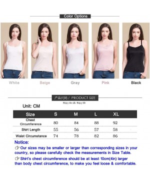 Camisoles & Tanks Women's Silk Camisole-Underwaist Vest with Straps-100% Silk(Main Fabric)-5 Colors-真丝吊带背心 - Beige - CA19DUIEQZH