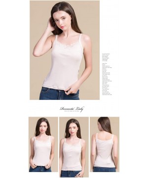 Camisoles & Tanks Women's Silk Camisole-Underwaist Vest with Straps-100% Silk(Main Fabric)-5 Colors-真丝吊带背心 - Beige - CA19DUIEQZH