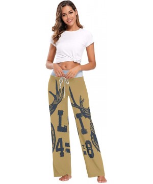 Bottoms Wild Animal Deer Women Loose Palazzo Casual Drawstring Sleepwear Print Yoga Pants - C319D8UHXI8