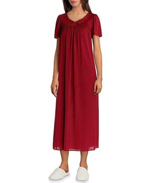 Nightgowns & Sleepshirts Women's Plus-Size Tricot Long Flutter Sleeve Gown - Dark Cherry - CK18W9M80GM