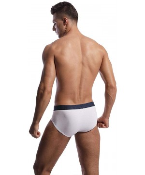 Briefs Men's 3 Pack Low Rise Cotton Hip Briefs Slim Fit Contour Pouch Sexy Underwear - F8021 White - CF18R3ERGCW