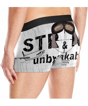 Boxer Briefs Mens Boxer Briefs Underwear Slogan Art Print for A Boy with A Pilot Helmet and an Airplane L - CK18DIHDO60