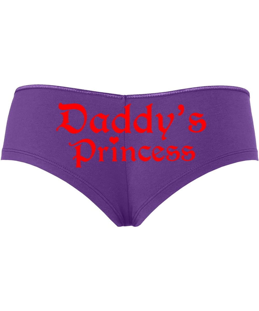 Panties Daddys Princess Boy Short Panties - Daddy's Little Girl DDLG CGL Boyshort Underwear - Red - C518SRGECTC