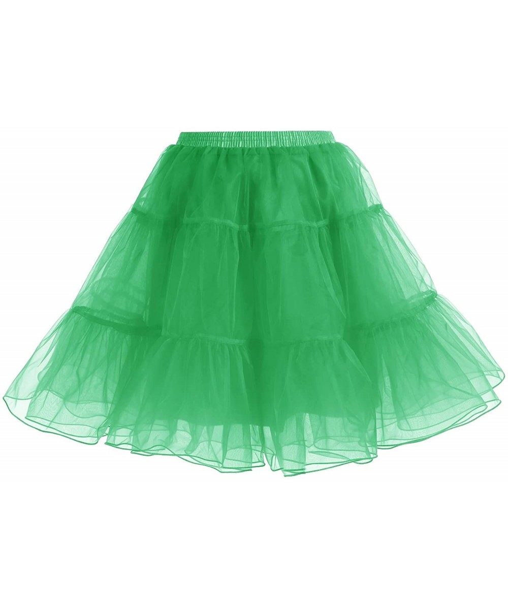 Slips Women's Vintage Rockabilly Petticoat Skirt Tutu 1950s Underskirt - Green - C018HZIQTKS