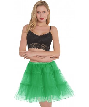 Slips Women's Vintage Rockabilly Petticoat Skirt Tutu 1950s Underskirt - Green - C018HZIQTKS