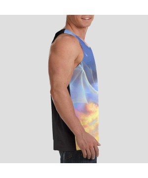 Undershirts Men's Soft Tank Tops Novelty 3D Printed Gym Workout Athletic Undershirt - Fantasy Fire Dragon Angel Wings - CP19D...