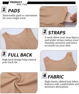 Shapewear Women Control Cami with Spaghetti/Wide/Adjustable Straps Padded Bra Cross Back Tight Shaper Vest - Knitted 2-beige ...