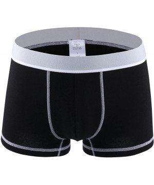 Boxer Briefs Men's 4-Pack Cotton-Stretch Low-Rise Trunk(XL-3XL) - Black/White/Blue - CO12N0FF19J