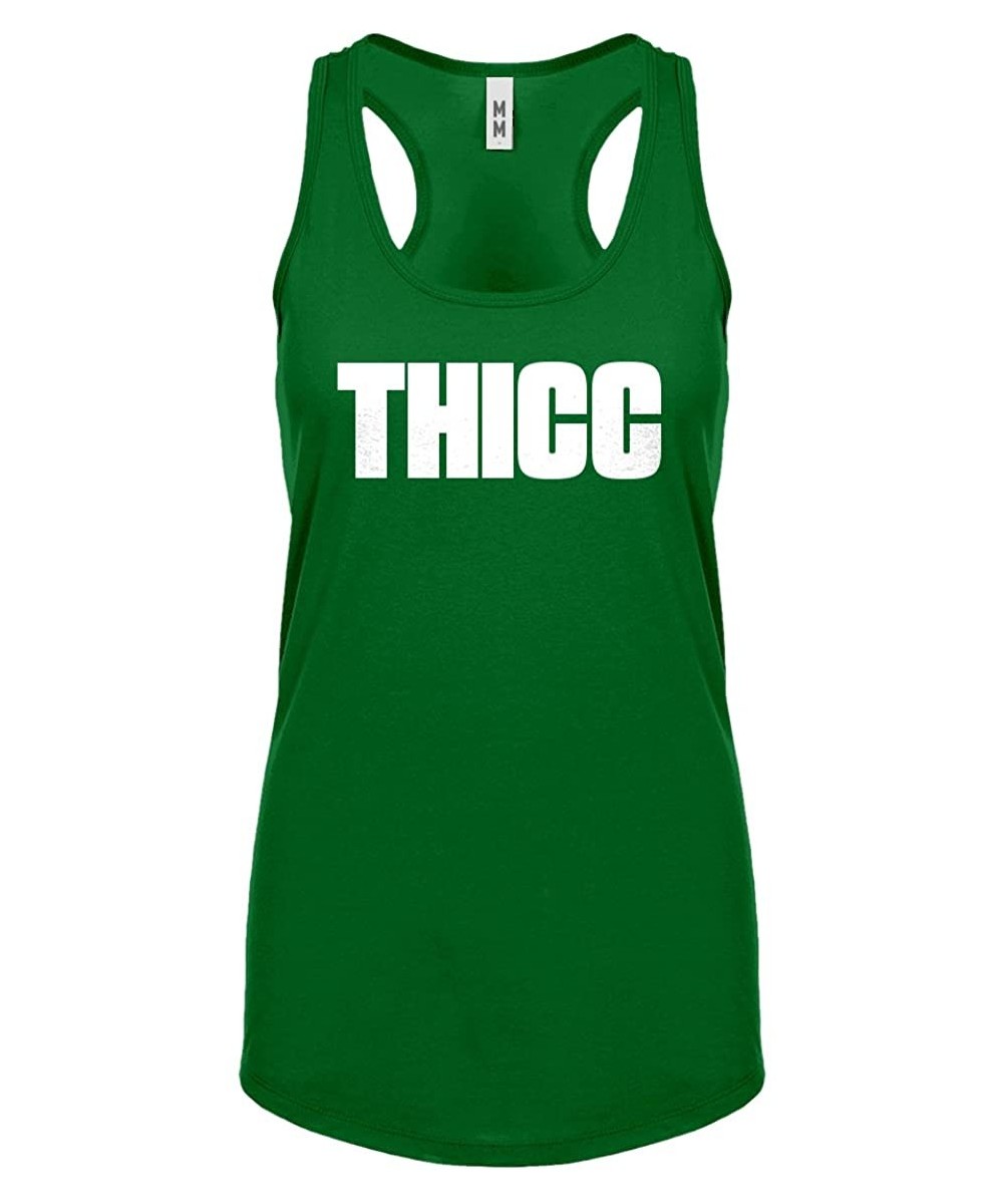 Camisoles & Tanks Thicc Womens Racerback Tank Top - Kelly Green - C518860E6LK