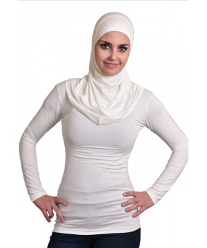 Undershirts Undershirt Solid Color Long Sleeve Round top T-Shirt Muslim Undershirt - Off White - CM18O7MMIXE