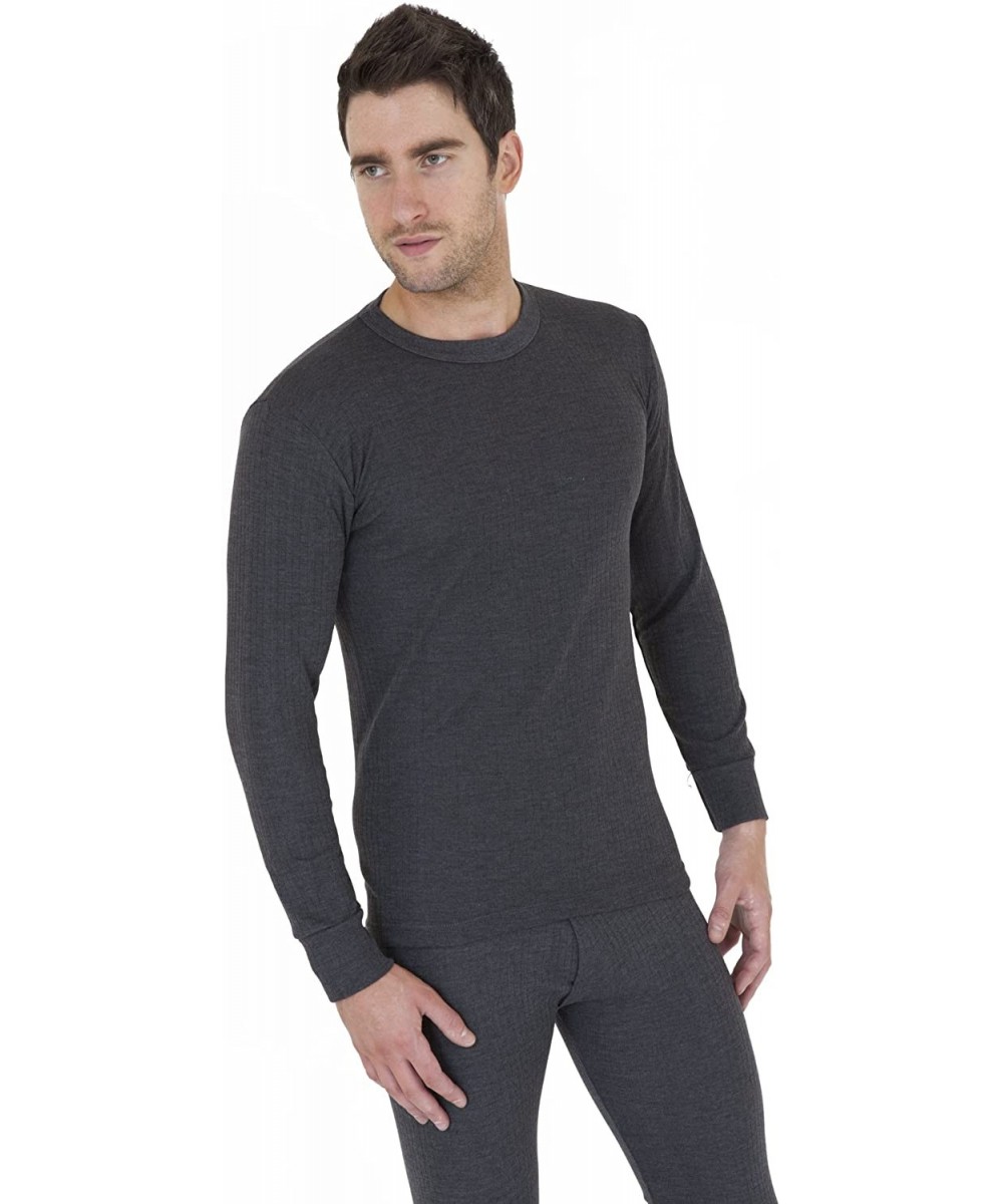 Thermal Underwear Mens Thermal Underwear Long Sleeve T Shirt Top (British Made) (Chest 36-38inch (Medium)) (Charcoal) - CF114...