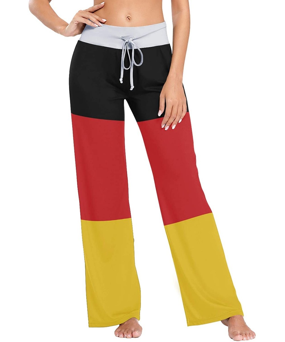 Bottoms Women Jersey Pajama Pants Drawstring Loose Palazzo Lounge Pants Sleepwear - German Flag - CF1902Z7RYC