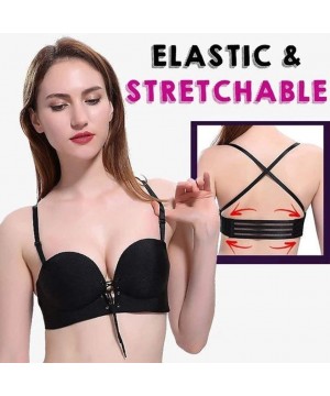 Bras Sexy Underwear Non-Slip Strapless Comfy Bra Drawstrings Push Up Lace Bra Adjustable Women - Black - C618Y0884EX