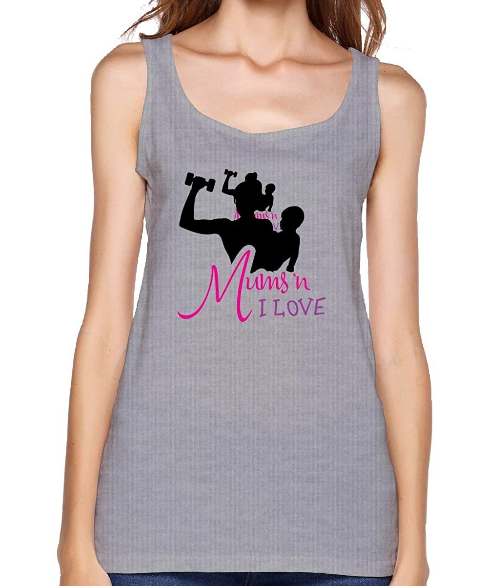 Camisoles & Tanks Happy Mother's Day Women's Sports Vest Shirts Gray - C0197H9E4DR