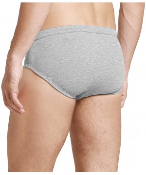 Briefs Men's Underwear Cotton Briefs with Comfort Flex Covered Waistband- Size (Pack of 1/5) - 5 Pack of Grey - CK18YUEYC7L