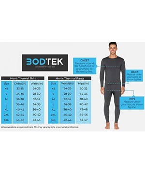 Thermal Underwear Mens Thermal Underwear Set Premium Long John Base Layer Fleece Lined Top and Bottom - Dark Grey - CC1944GWITL