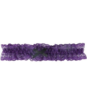 Garters & Garter Belts Ealafee 2020 Sexy Lace Wedding Garters for Bride with Bow Party Prom Leg Garter - Purple - CY199UMX5DM