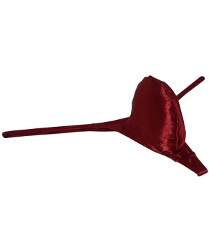 G-Strings & Thongs Men's Thong Glossy String Mini Bikini Guys T-Back Sexy Men Pouch Underwear - 3-pack Wine Red - CI194IXDQ30