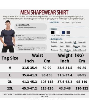 Shapewear Men Shapewear Vest Seamless Abdomen Slim Shirt Classic Abs Body Shaper - Grey - CA193S63S6I