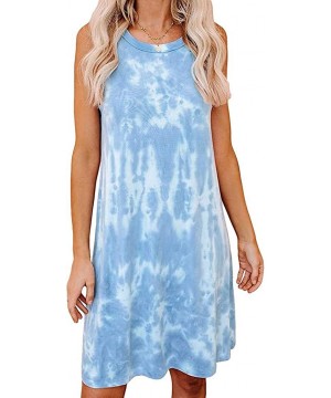 Nightgowns & Sleepshirts Women's Plus Size Dress Gradient Dress Tie-Dye Sleeveless Loungewear Swing Loose Comfy Casual Tank D...