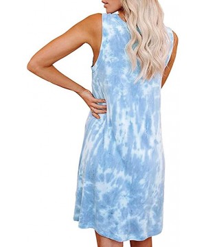 Nightgowns & Sleepshirts Women's Plus Size Dress Gradient Dress Tie-Dye Sleeveless Loungewear Swing Loose Comfy Casual Tank D...