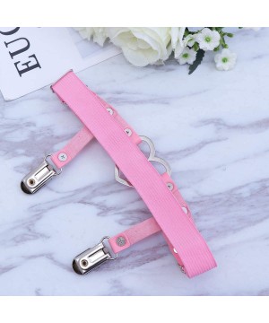 Garters & Garter Belts Women Sexy Heart Leg Garter Leather Punk Rivet Stud Leg Belt Suspender Harness(Pink) - C918TRK9H8I