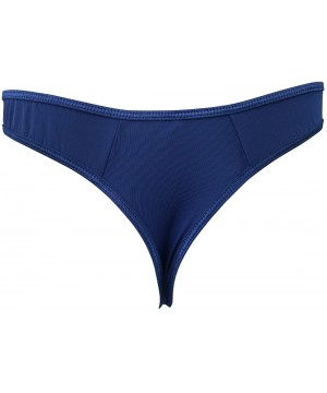 Briefs Men's Men's Sexy Jockstrap Briefs Underwear Open Front Hole G-String Bikini Thongs - Navy Blue - CC180YANTIT