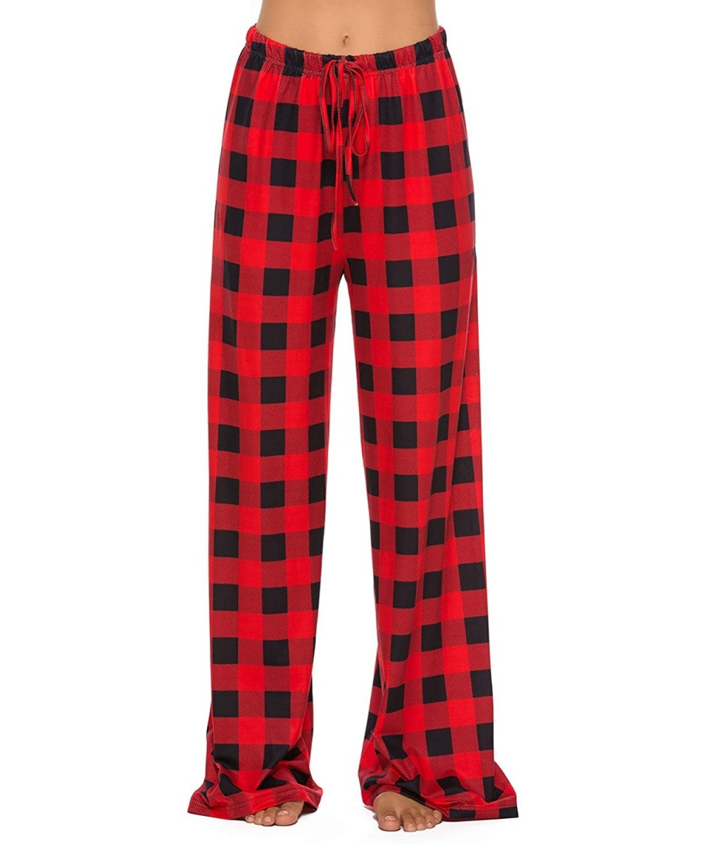 Bottoms Women's Pajama Lounge Pants Christmas Plaid Striped Comfy Casual Floral Palazzo Drawstring Wide Leg Plus-Size Pants -...