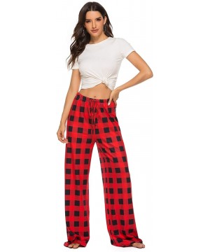 Bottoms Women's Pajama Lounge Pants Christmas Plaid Striped Comfy Casual Floral Palazzo Drawstring Wide Leg Plus-Size Pants -...