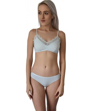 Bras Women's Triangle Soft Cup Padded Bras for Women with Removabal Pads - Light Blue - CJ193QL39N4