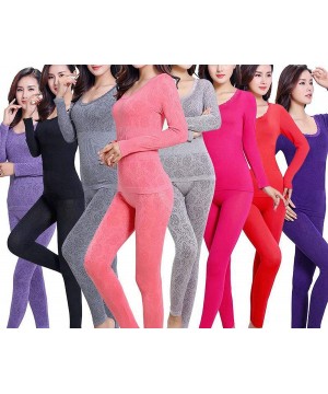 Thermal Underwear Women Thermal Underwear Long Johns for Warm Thermal Set Seamless Body Suit Warm for Tops Pants - 807black -...