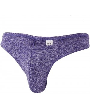 Boxer Briefs Mens Thong Lingerie-Smooth Bamboo G-String Underwear Boxers T Back Underpants Zulmaliu - Purple - C218IGONI37