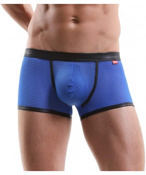 Boxer Briefs Men's Underwear- Modal Mesh Boxer Briefs Breathable Underpants - Blue - CR19686OSO0