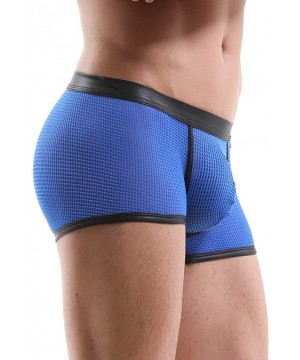 Boxer Briefs Men's Underwear- Modal Mesh Boxer Briefs Breathable Underpants - Blue - CR19686OSO0