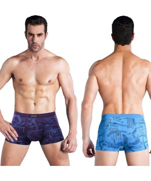 Briefs Men's Breathable Modal Microfiber Trunks Underwear Covered Band Multipack - 1401-4p-print Design - CY18S4I8K3R