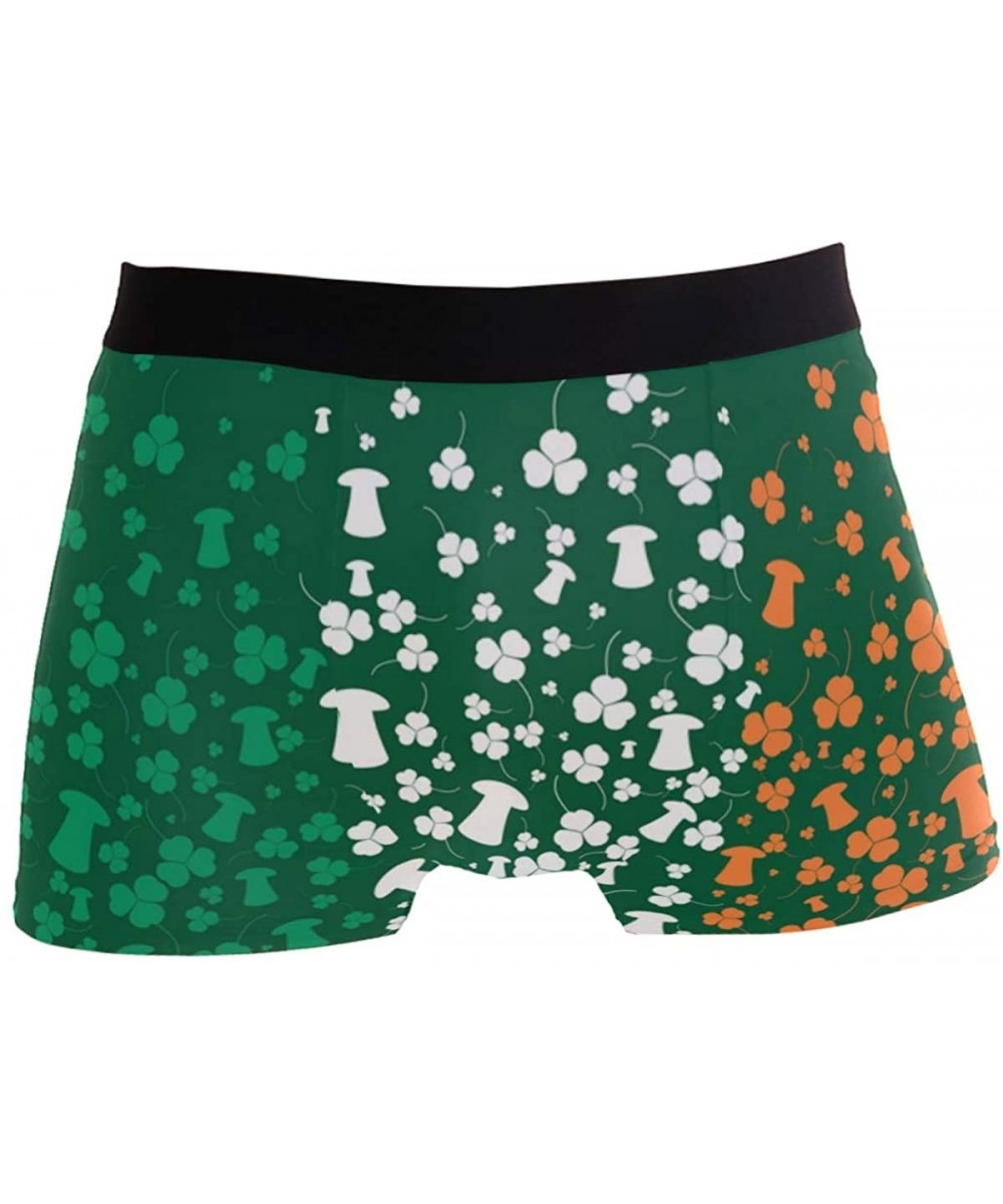 Boxer Briefs Man's Funny Pattern Waistband Boxer Brief Stretch Swimming Trunk - Shamrock - CE194C00AKM