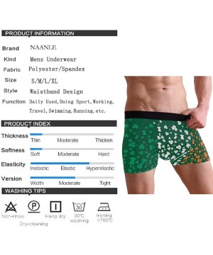 Boxer Briefs Man's Funny Pattern Waistband Boxer Brief Stretch Swimming Trunk - Shamrock - CE194C00AKM