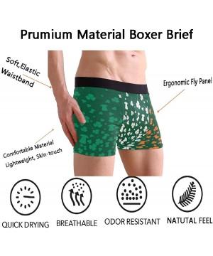 Boxer Briefs Man's Funny Pattern Waistband Boxer Brief Stretch Swimming Trunk - Shamrock - CE194C00AKM