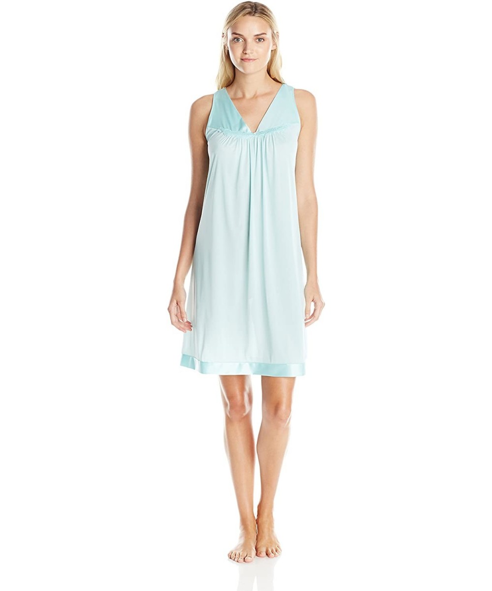 Nightgowns & Sleepshirts Women's Coloratura Short Gown 30107 - Azure Mist - CJ11IAKXBVD