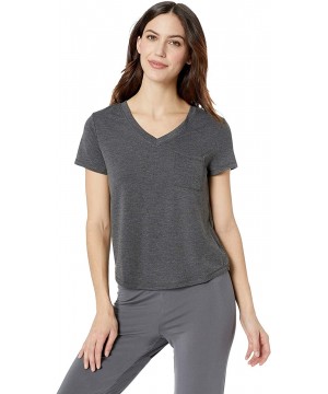 Tops Women's Loungewear Classic V-Neck Tee - Charcoal Grey - C418CGUYKWI