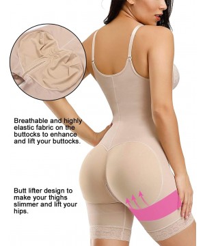 Shapewear Women Seamless Shapewear Firm Control Open Bust Bodysuit Butt Lifter Body Shaper - Beige03 - C418AI9U24Y