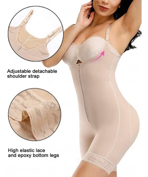 Shapewear Women Seamless Shapewear Firm Control Open Bust Bodysuit Butt Lifter Body Shaper - Beige03 - C418AI9U24Y