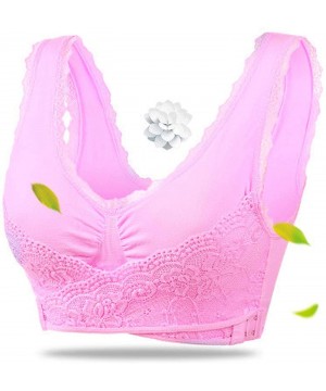 Bras Sexy Solid Breathable Seamless Fitness Wire Free Bralette Full Cap Push Up Gather Bralette BH with Padded - Watermelon R...