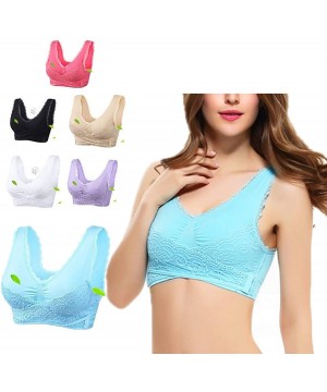 Bras Sexy Solid Breathable Seamless Fitness Wire Free Bralette Full Cap Push Up Gather Bralette BH with Padded - Watermelon R...