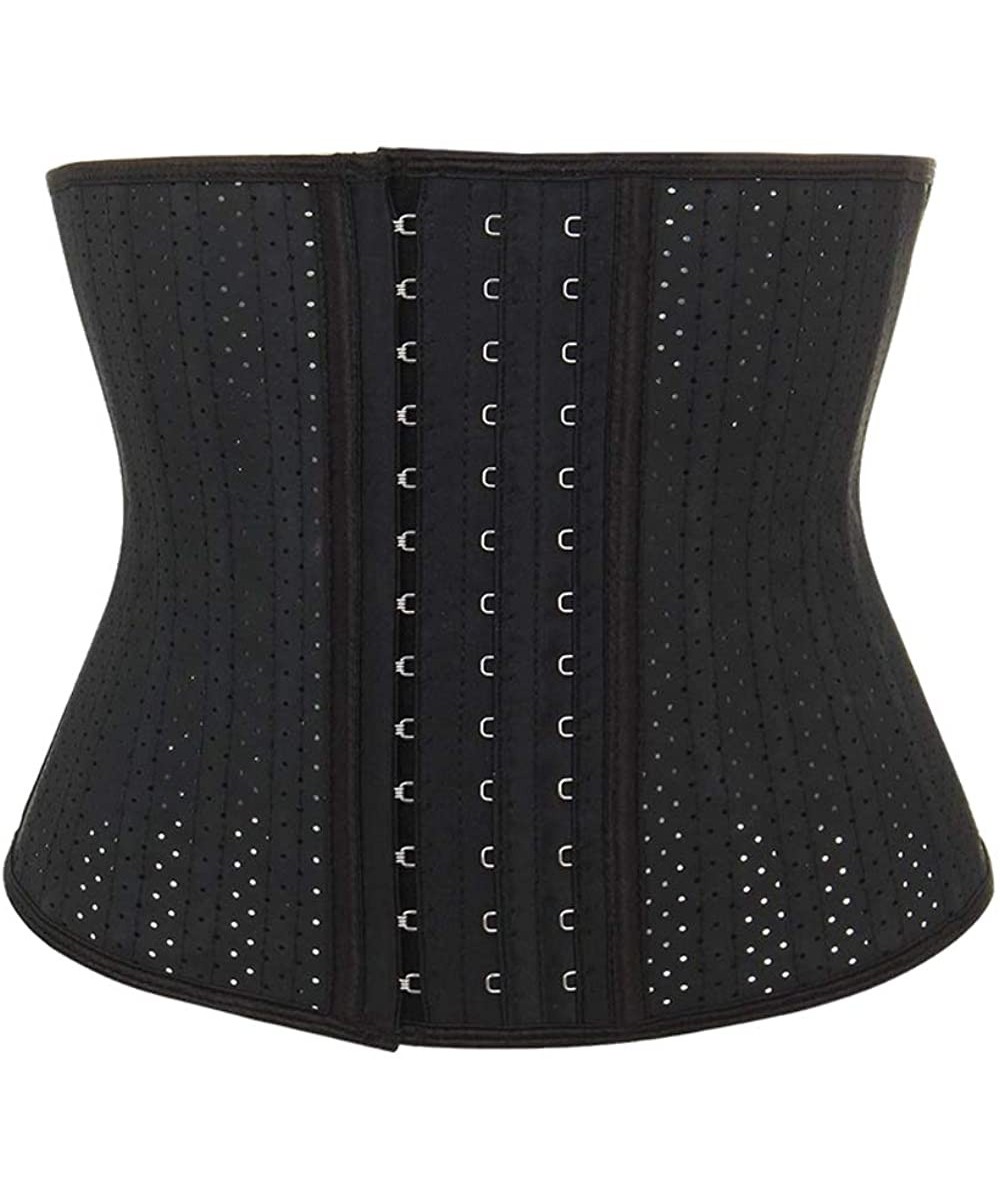 Shapewear Rubber Waist Trainer Cincher Underbust Corset 25 Steel Boning Waist Shaper Corset - Black - CL1903OIIDQ