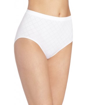 Panties Women's Microfiber Pattern Brief Panty - White Diamond - CG11779BSKZ