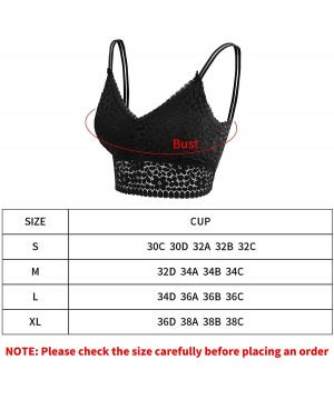 Bras 6 Pieces Lace Bralettes for Women Girls Lace Daily Cami Bra with Removable Pads - White Black Beige Burgundy Blue - CZ19...