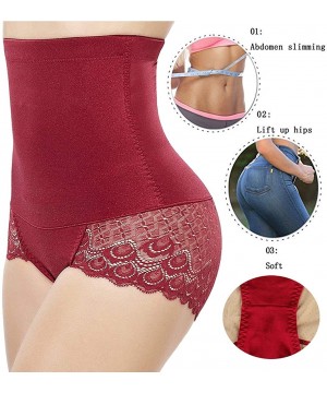 Shapewear Women's Butt Lifter Body Shaper Tummy Control Panties Underwear - Red (High Waist Panty) - C011A0VCL7F