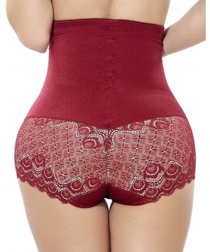 Shapewear Women's Butt Lifter Body Shaper Tummy Control Panties Underwear - Red (High Waist Panty) - C011A0VCL7F